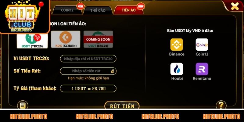 Tổng quan về phương thức rút tiền HitClub